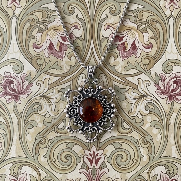 925 Sterling Silver Jewelry - Sterling Silver Carnelian 1990s circa necklace total weight 39 grams 925 stamp